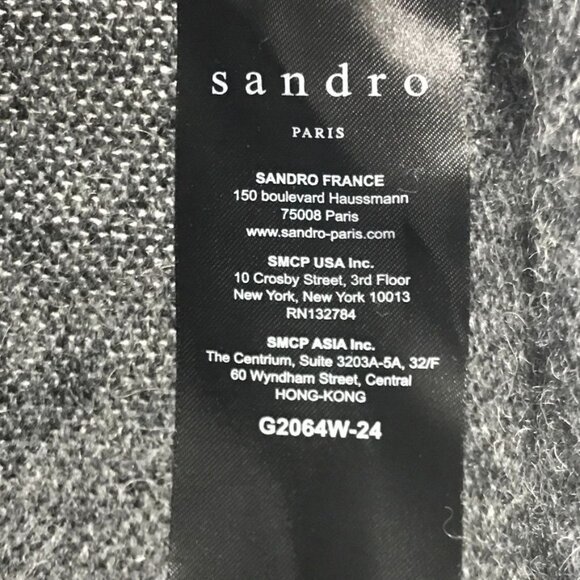 Sandro Paris Italian Yarn Alpaca/Wool Blend Zip Sweater Jacket - Size Small - Picture 7 of 9